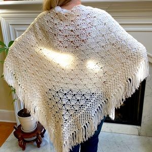 Authentic Vintage Crocheted Shawl or Wrap